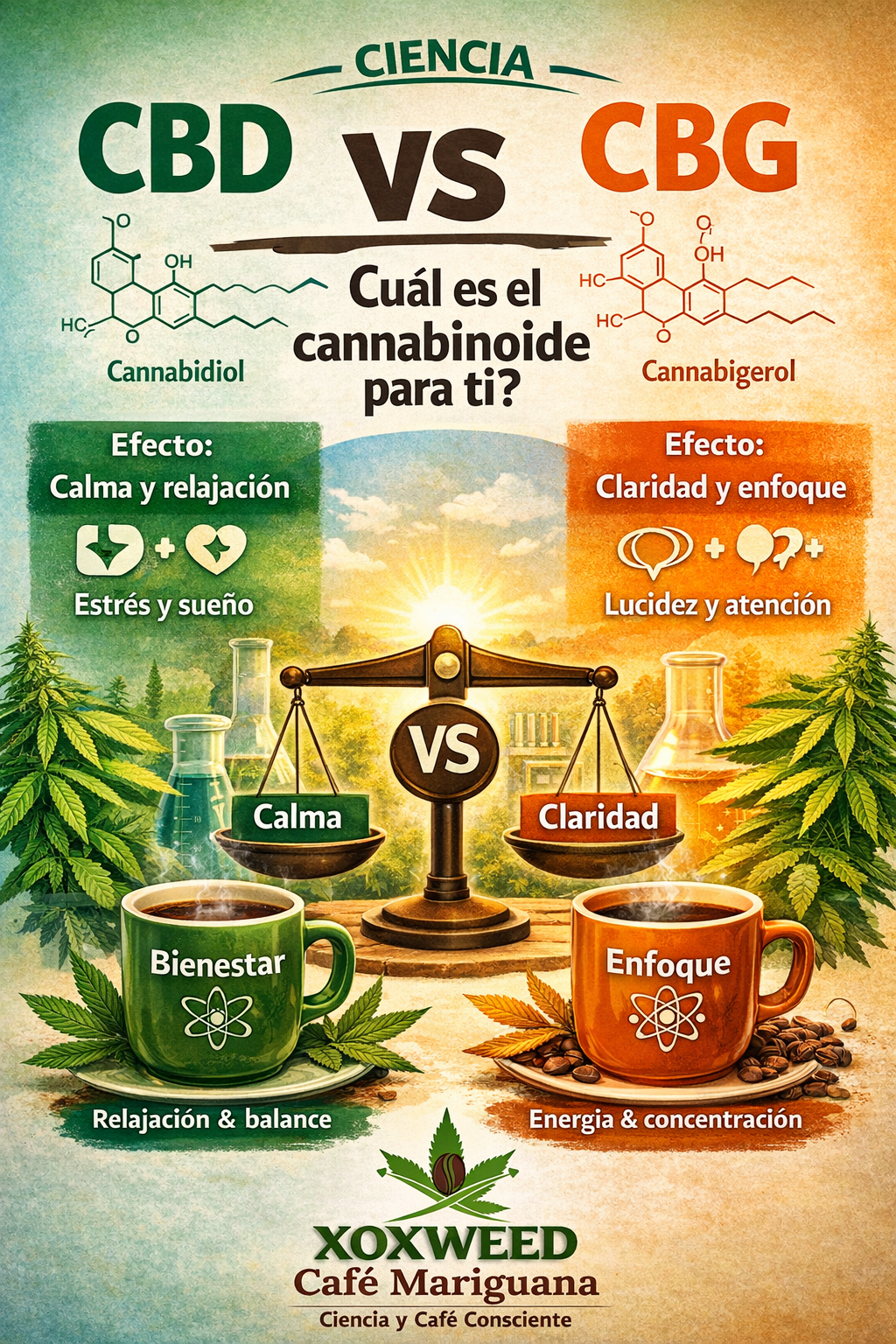 CBD vs CBG Infografía